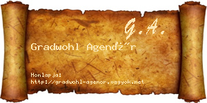 Gradwohl Agenór névjegykártya